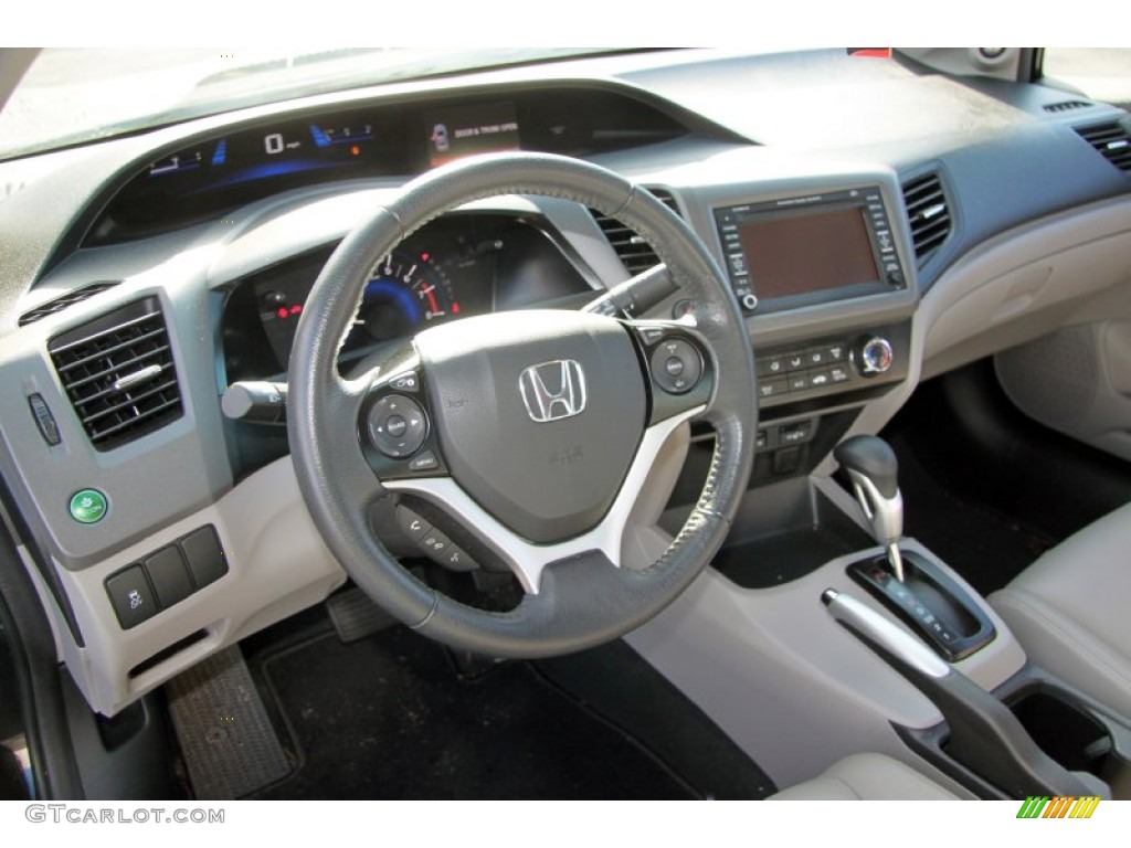 Stone Interior 2012 Honda Civic EX-L Coupe Photo #73268571