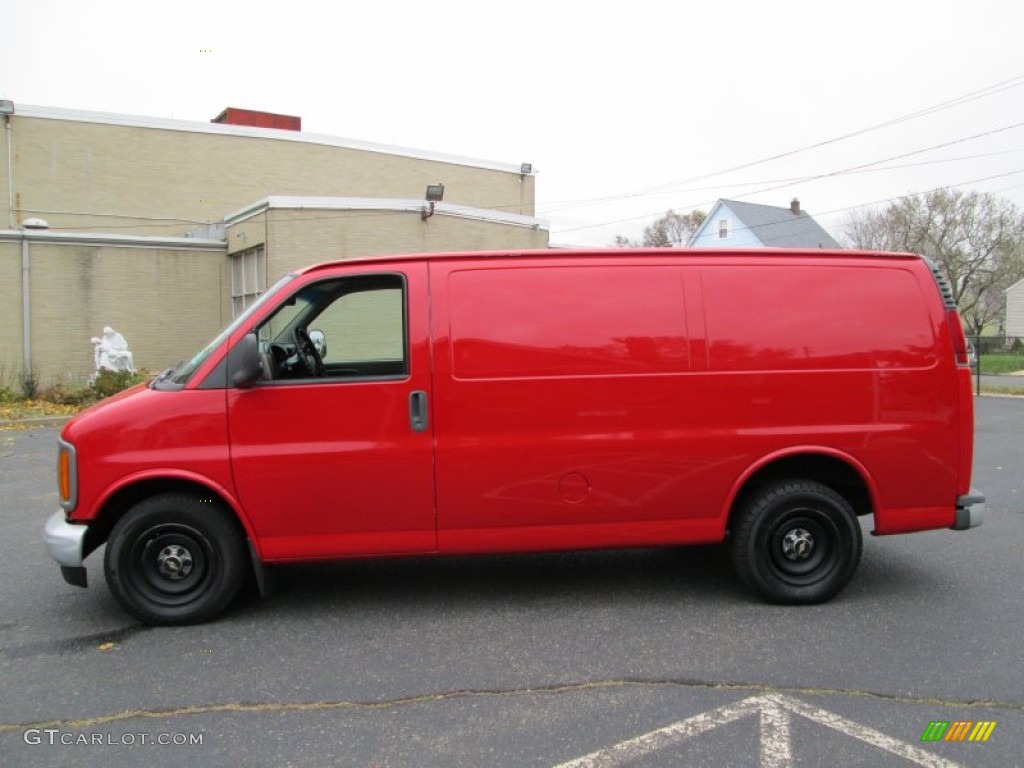 2001 Express 2500 Commercial Van - Victory Red / Dark Pewter photo #1