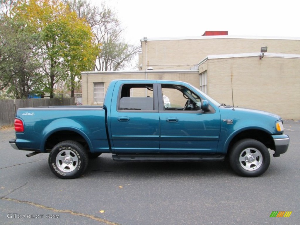 2001 F150 XLT SuperCrew 4x4 - Island Blue Metallic / Medium Graphite photo #10