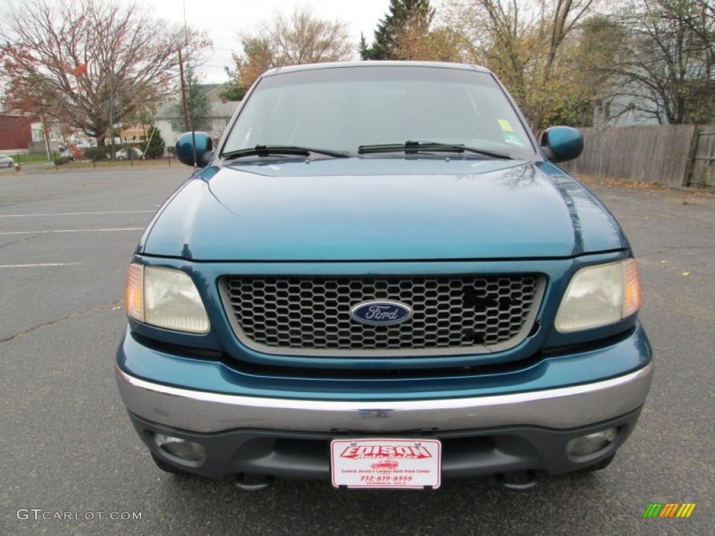 2001 F150 XLT SuperCrew 4x4 - Island Blue Metallic / Medium Graphite photo #13