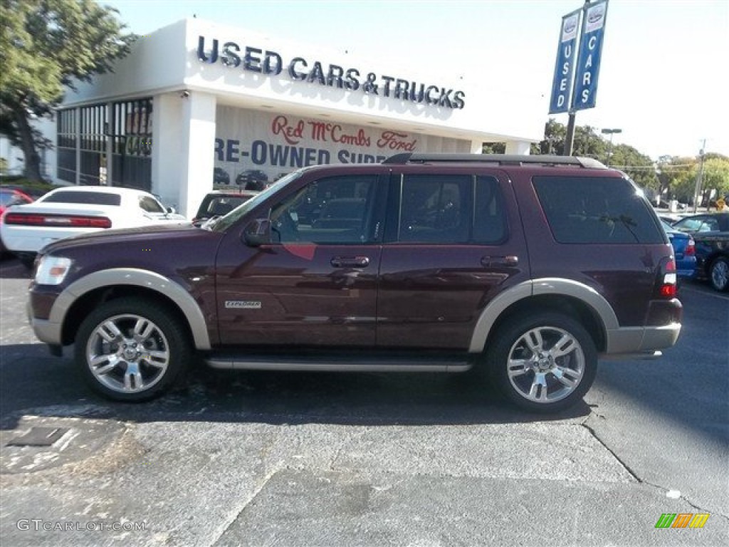 2008 Explorer Eddie Bauer - Dark Cherry Metallic / Camel photo #6