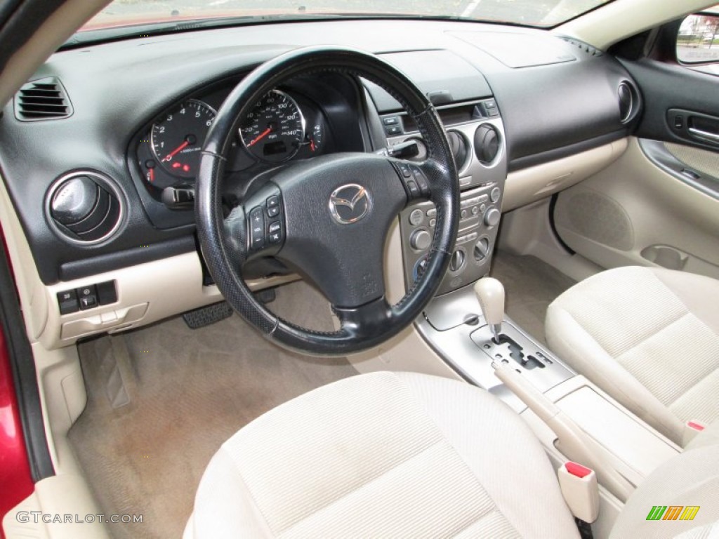 Beige Interior 2005 Mazda MAZDA6 i Sport Sedan Photo #73273941
