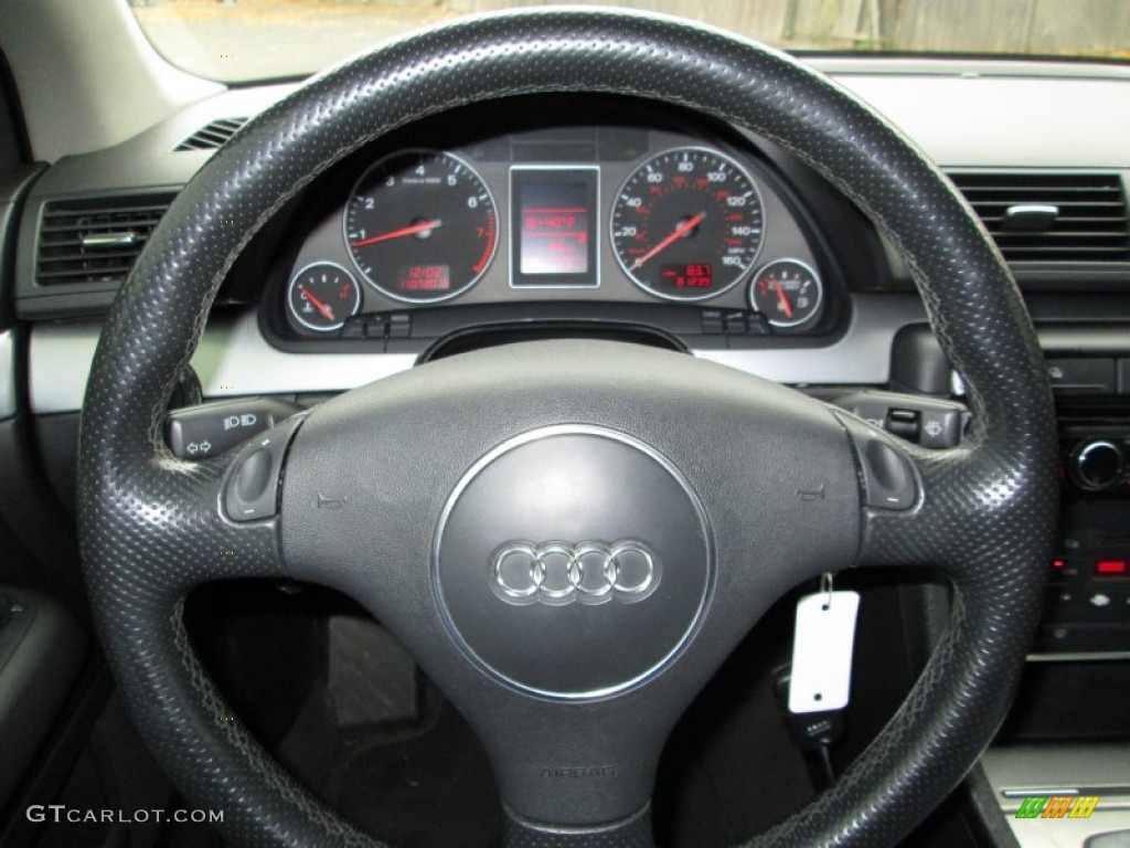 2004 Audi A4 1.8T Sedan Ebony Steering Wheel Photo #73275267