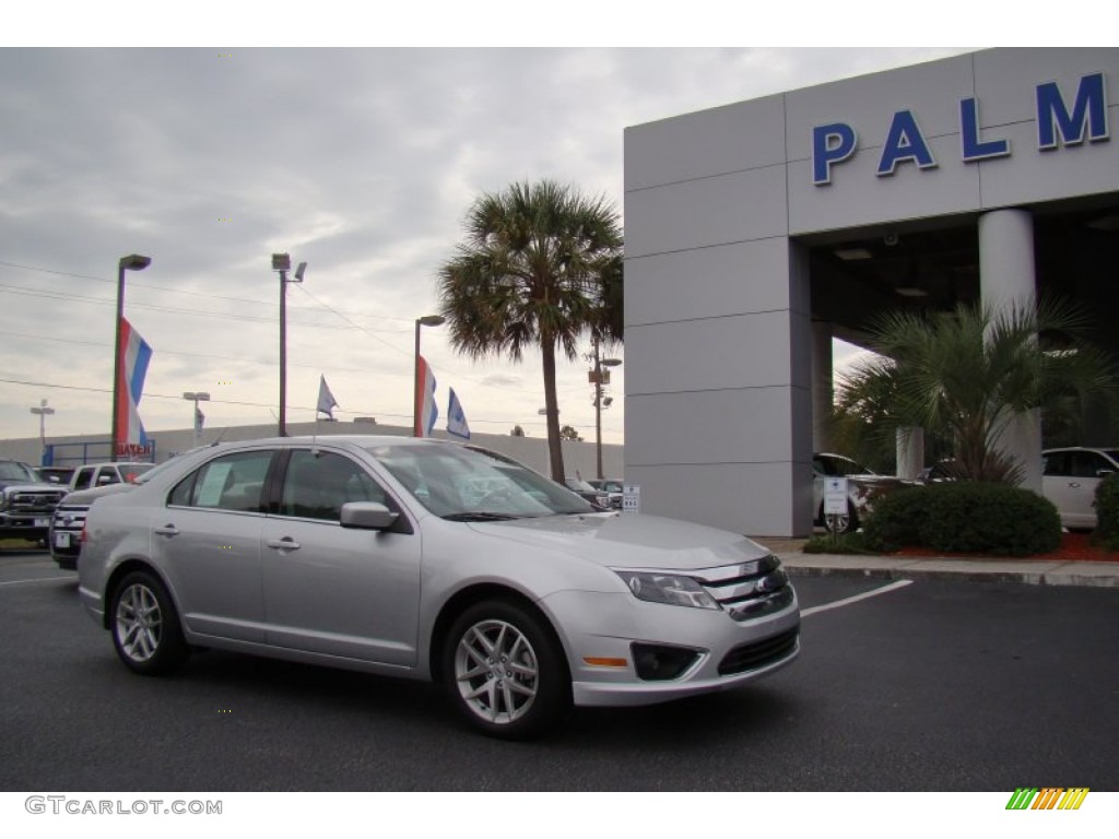 2012 Fusion SEL V6 - Ingot Silver Metallic / Medium Light Stone photo #2
