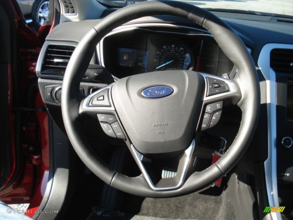 2013 Ford Fusion SE Charcoal Black Steering Wheel Photo #73276797