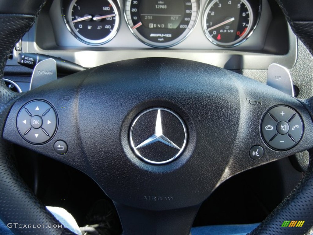 2011 Mercedes-Benz C 63 AMG Black Steering Wheel Photo #73280034