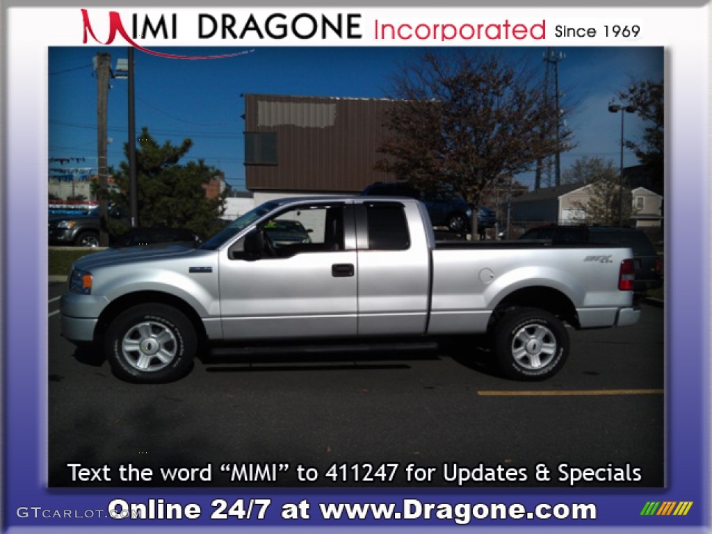 2005 F150 STX SuperCab 4x4 - Silver Metallic / Medium Flint Grey photo #2