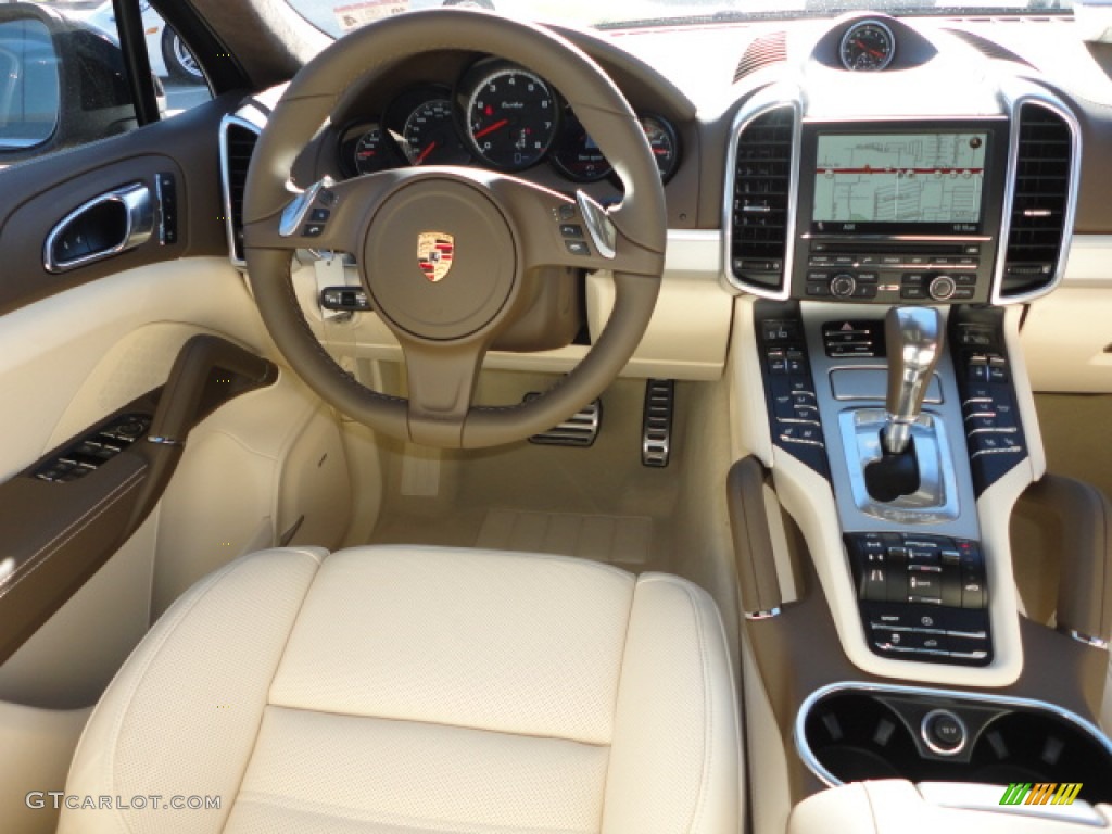 2013 Porsche Cayenne Turbo Umber Brown/Cream Dashboard Photo #73283505