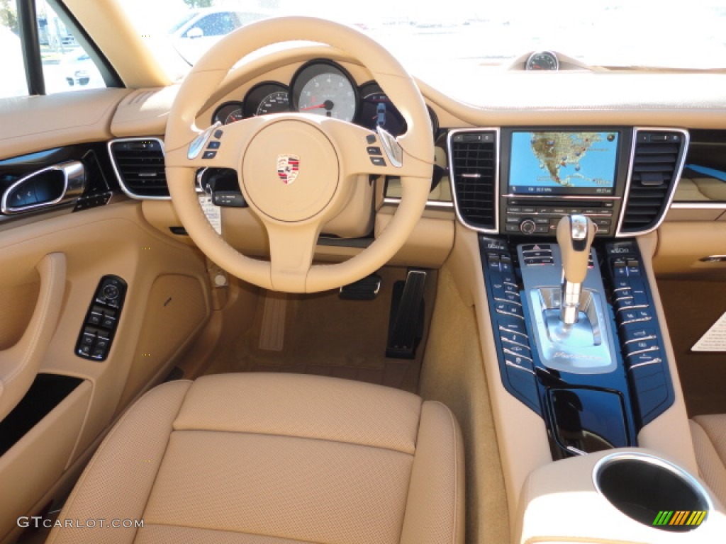 2013 Porsche Panamera Hybrid S Luxor Beige Dashboard Photo #73283610