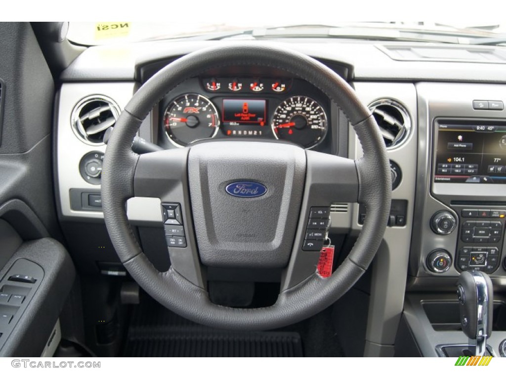 2013 Ford F150 FX4 SuperCrew 4x4 Black Steering Wheel Photo #73285884