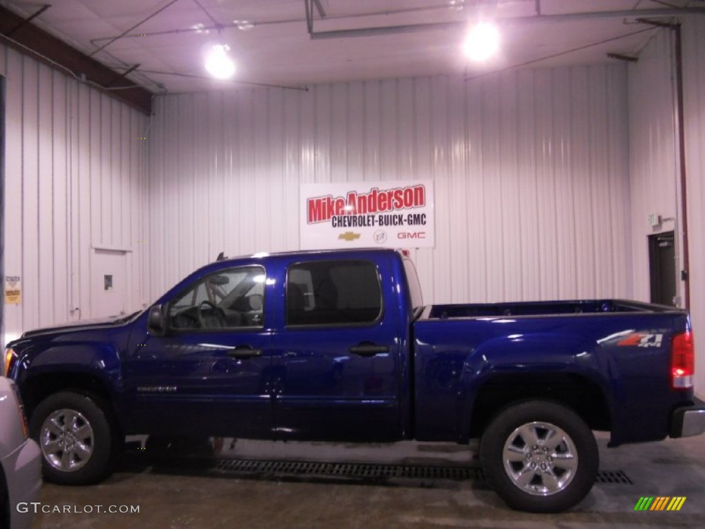 2013 Sierra 1500 SLE Crew Cab 4x4 - Heritage Blue Metallic / Light Titanium/Dark Titanium photo #1