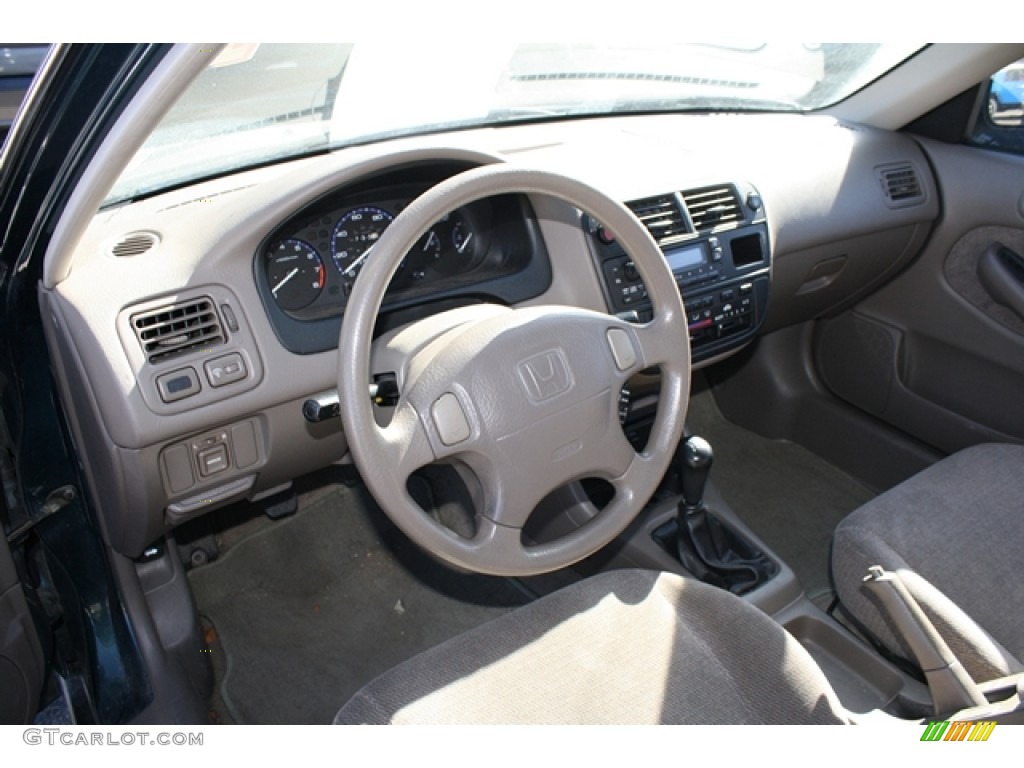 1998 Civic LX Sedan - Cypress Green Pearl / Beige photo #5