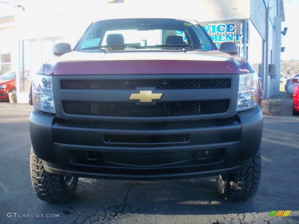 2013 Silverado 1500 Work Truck Regular Cab 4x4 - Deep Ruby Metallic / Dark Titanium photo #2