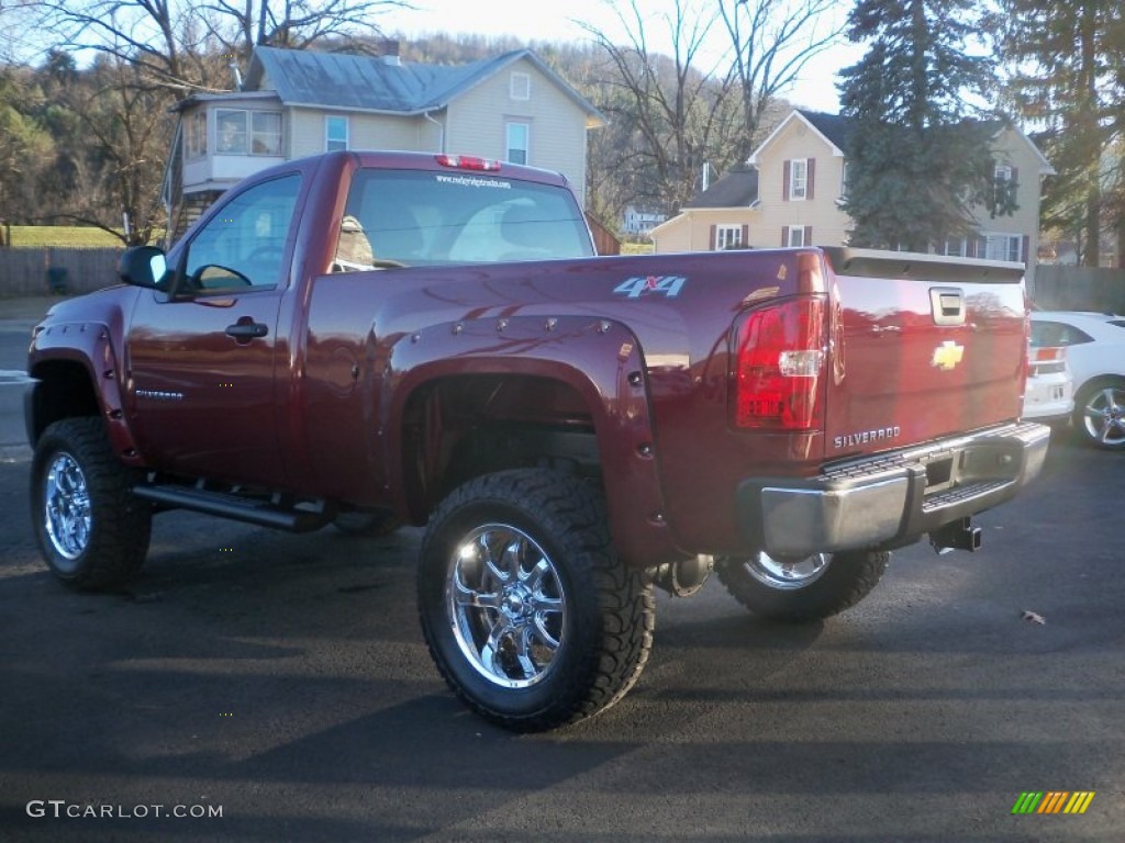 2013 Silverado 1500 Work Truck Regular Cab 4x4 - Deep Ruby Metallic / Dark Titanium photo #7