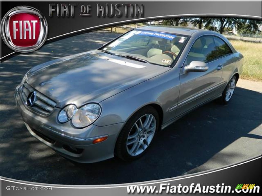 2008 CLK 350 Coupe - Pewter Metallic / Stone photo #1