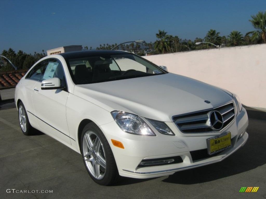 2013 E 350 Coupe - Diamond White Metallic / Almond/Mocha photo #1