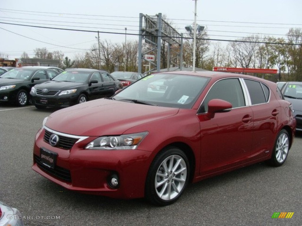 2012 CT 200h Hybrid Premium - Matador Red Mica / Black photo #3