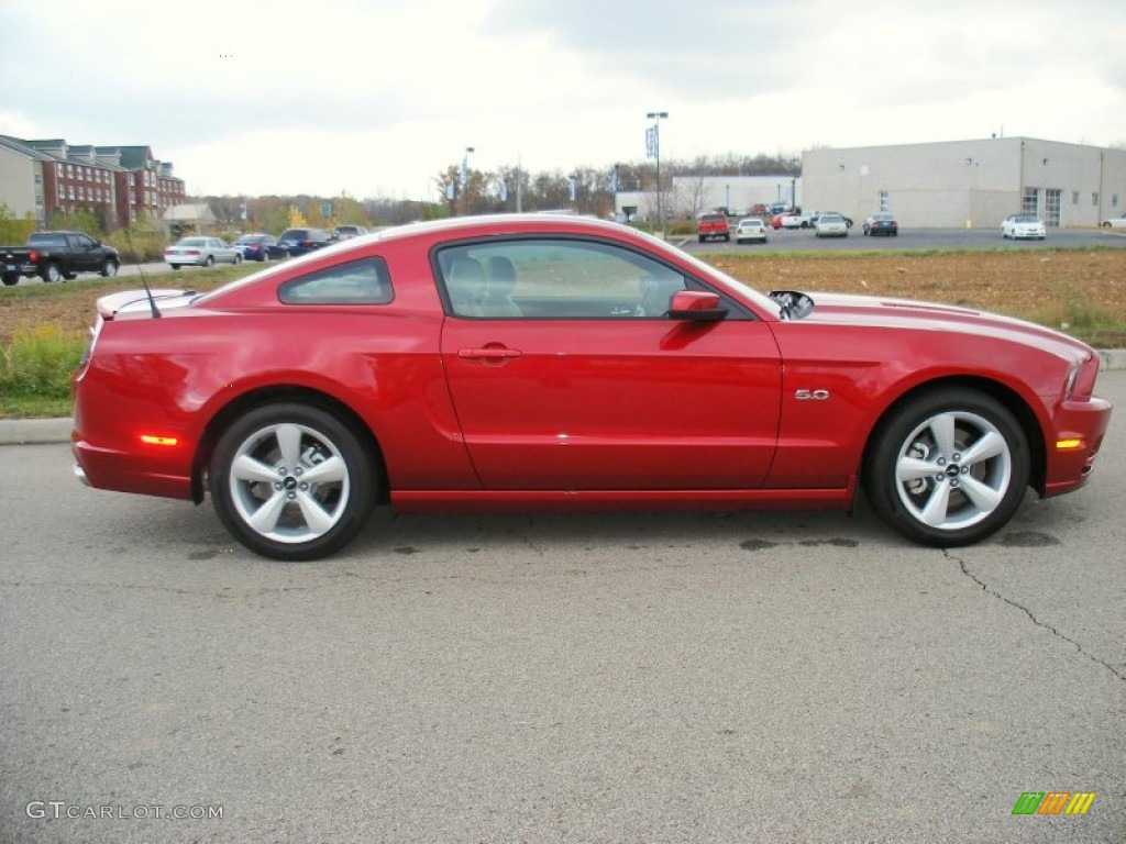 2013 Mustang GT Premium Coupe - Red Candy Metallic / Stone photo #3