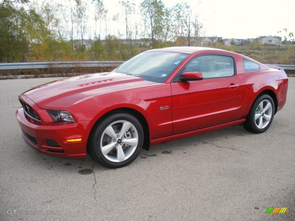 2013 Mustang GT Premium Coupe - Red Candy Metallic / Stone photo #4