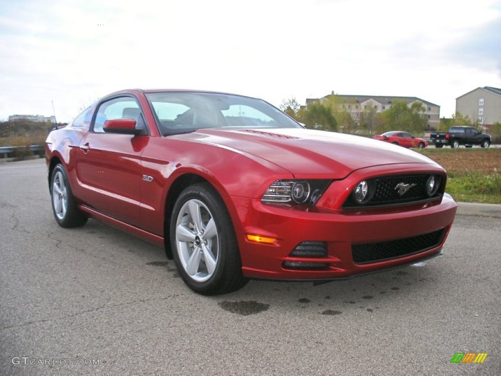 2013 Mustang GT Premium Coupe - Red Candy Metallic / Stone photo #7