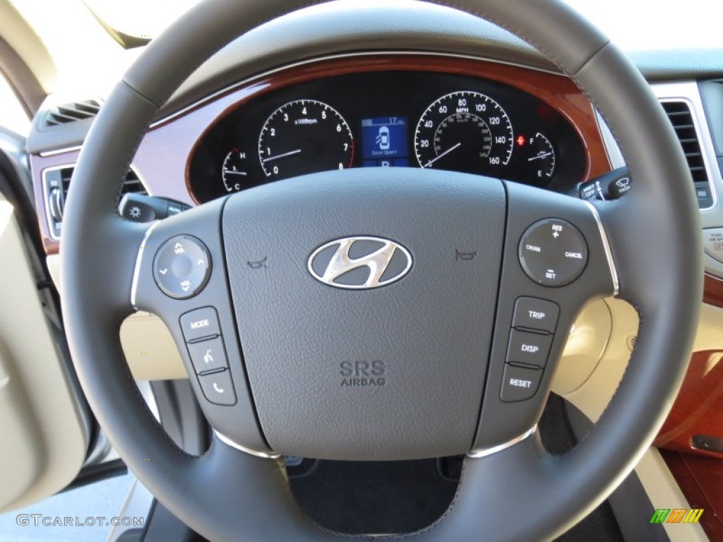 2013 Hyundai Genesis 3.8 Sedan Cashmere Steering Wheel Photo #73303659