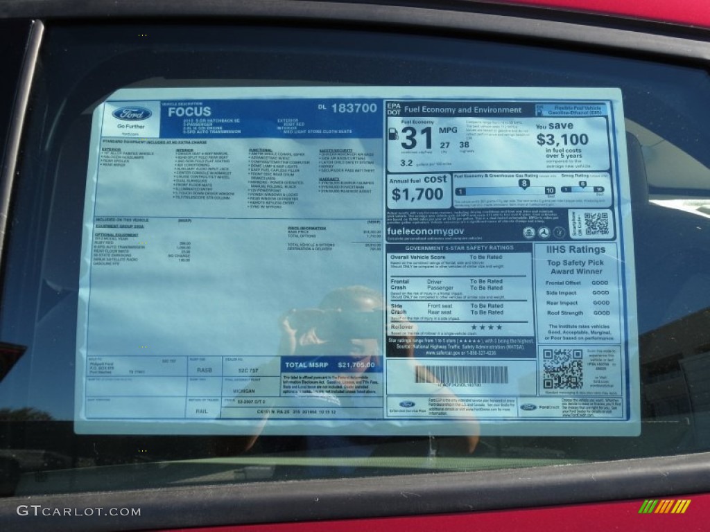 2013 Focus SE Hatchback - Ruby Red / Medium Light Stone photo #30