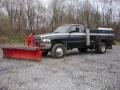 2002 Patriot Blue Metallic Dodge Ram 3500 SLT Regular Cab 4x4 Dually Plow Truck #73289351