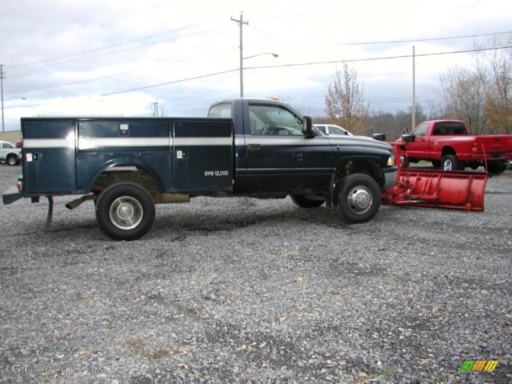 2002 Ram 3500 SLT Regular Cab 4x4 Dually Plow Truck - Patriot Blue Metallic / Mist Gray photo #14