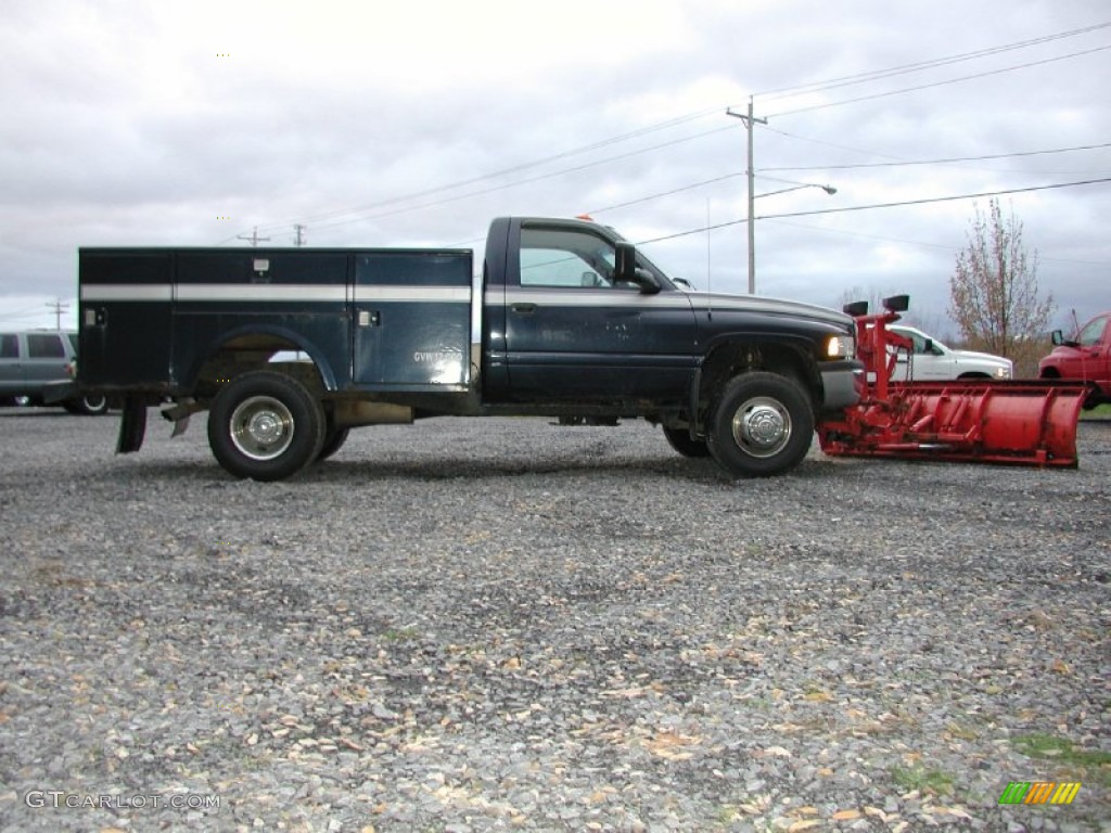 2002 Ram 3500 SLT Regular Cab 4x4 Dually Plow Truck - Patriot Blue Metallic / Mist Gray photo #15