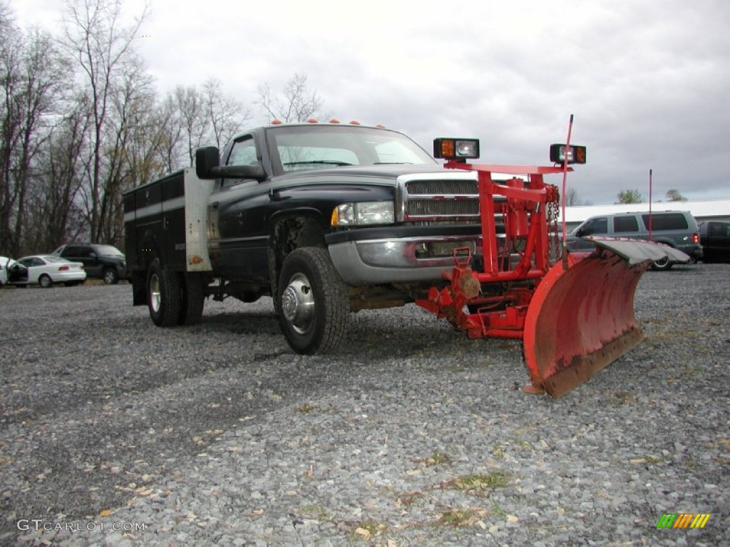 2002 Ram 3500 SLT Regular Cab 4x4 Dually Plow Truck - Patriot Blue Metallic / Mist Gray photo #19