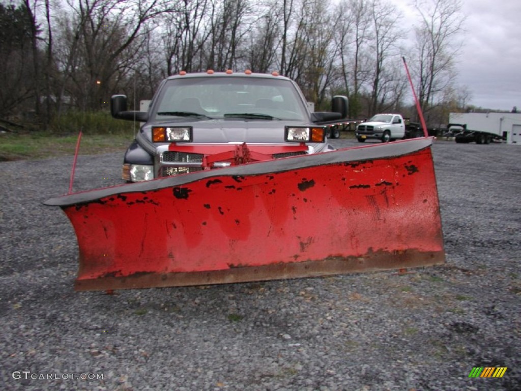 2002 Ram 3500 SLT Regular Cab 4x4 Dually Plow Truck - Patriot Blue Metallic / Mist Gray photo #28