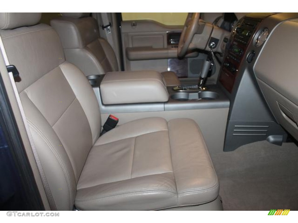 2005 F150 Lariat SuperCrew 4x4 - Medium Wedgewood Blue Metallic / Tan photo #25