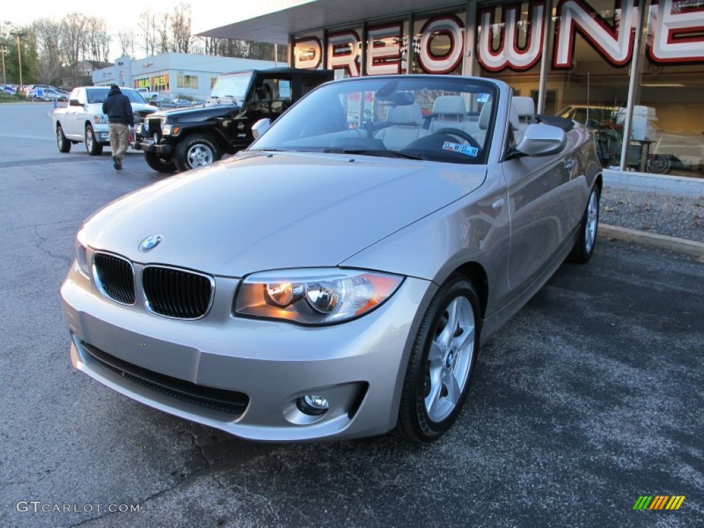 2012 1 Series 128i Convertible - Cashmere Silver Metallic / Savanna Beige photo #2