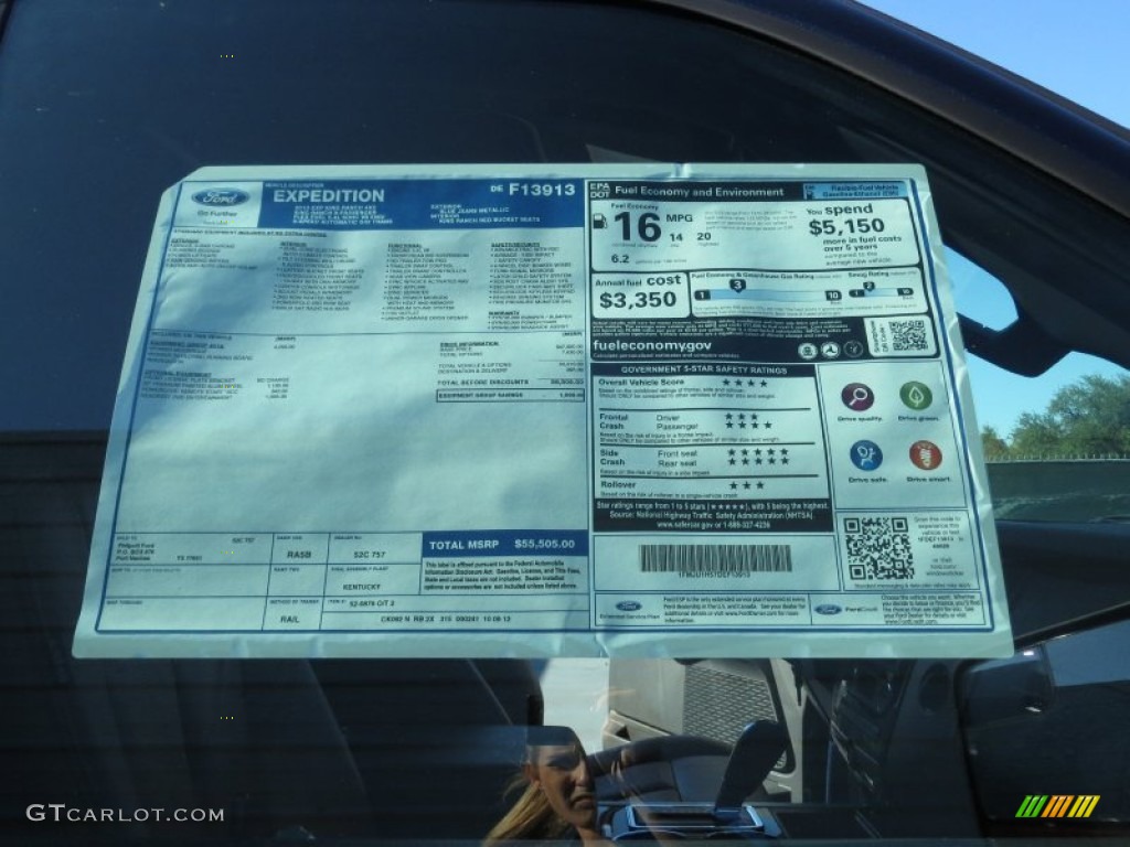 2013 Ford Expedition King Ranch Window Sticker Photo #73308585