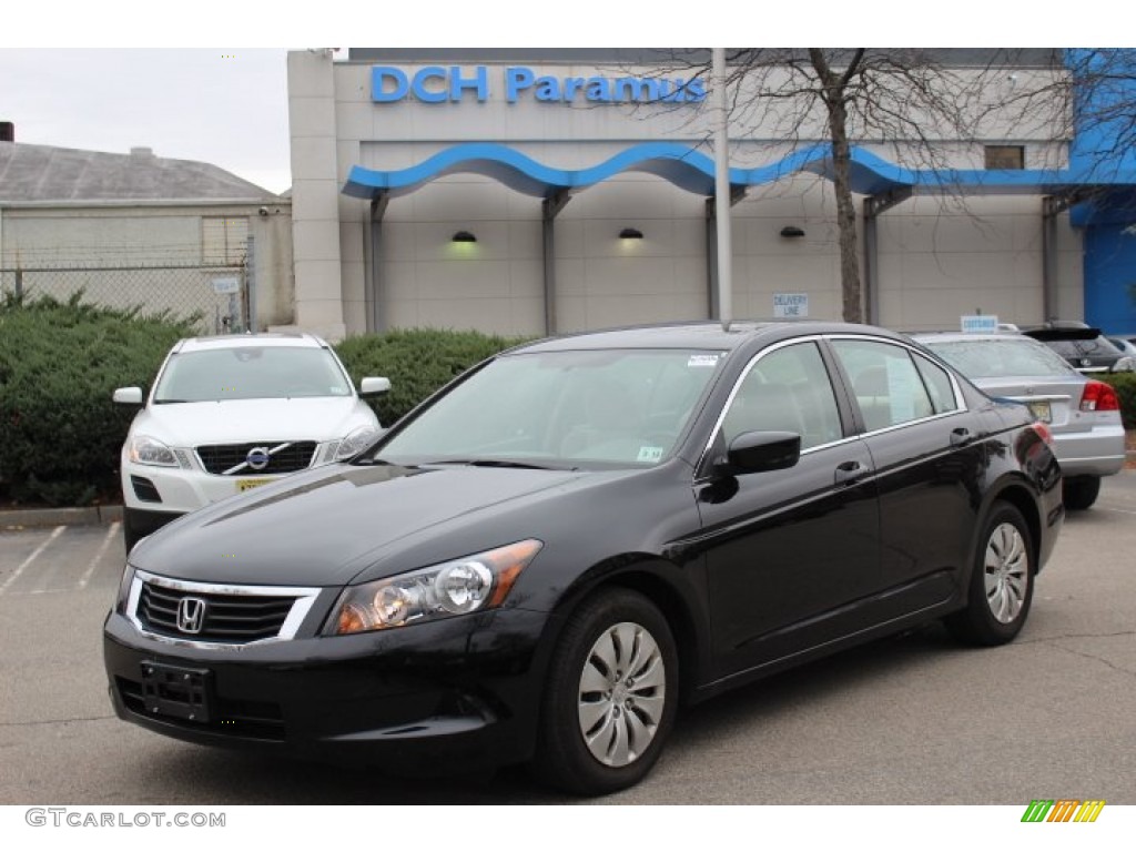 2010 Accord LX Sedan - Crystal Black Pearl / Ivory photo #1