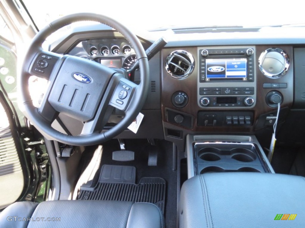 2012 F250 Super Duty Lariat Crew Cab 4x4 - Green Gem Metallic / Black photo #26