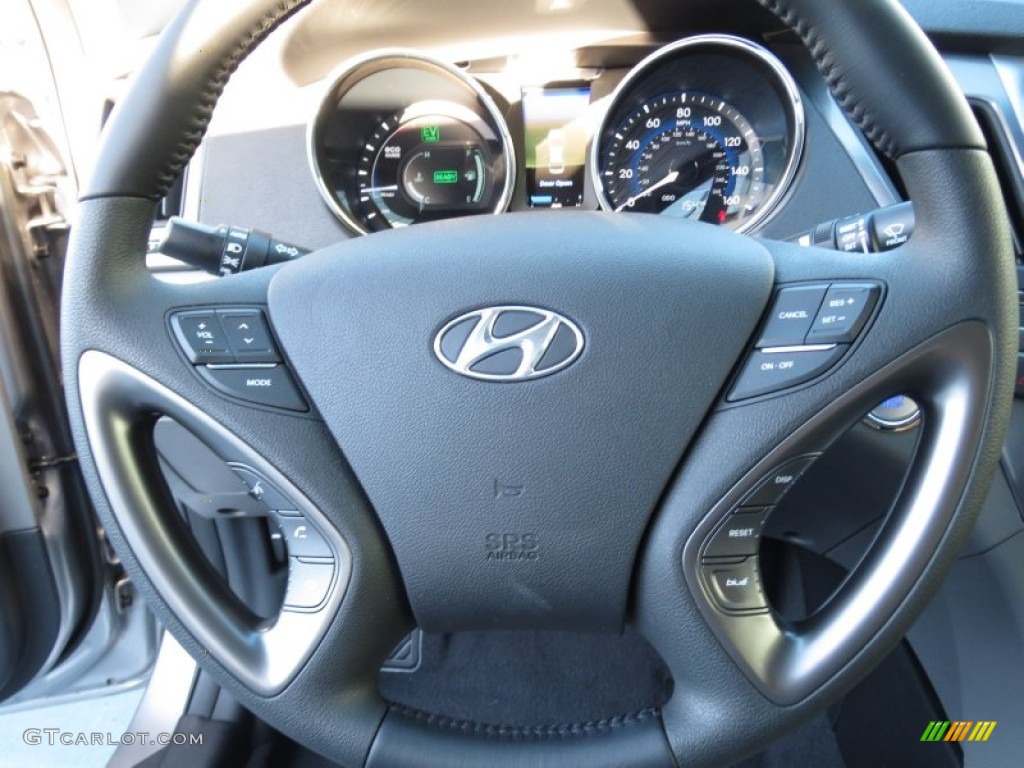 2012 Sonata Hybrid - Hyper Silver Metallic / Gray photo #31