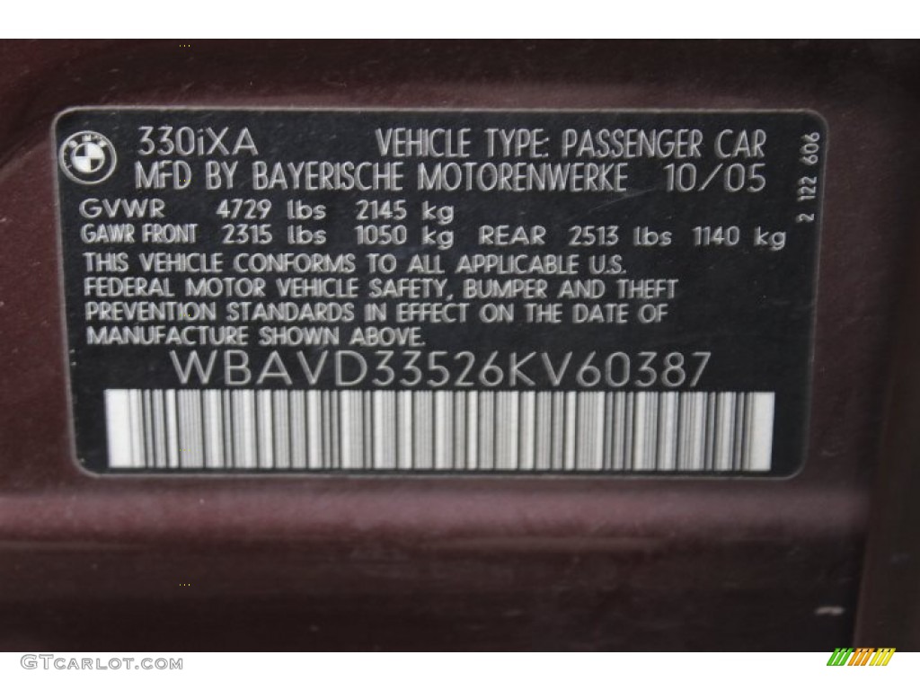 2006 3 Series 330xi Sedan - Barrique Red Metallic / Black photo #29
