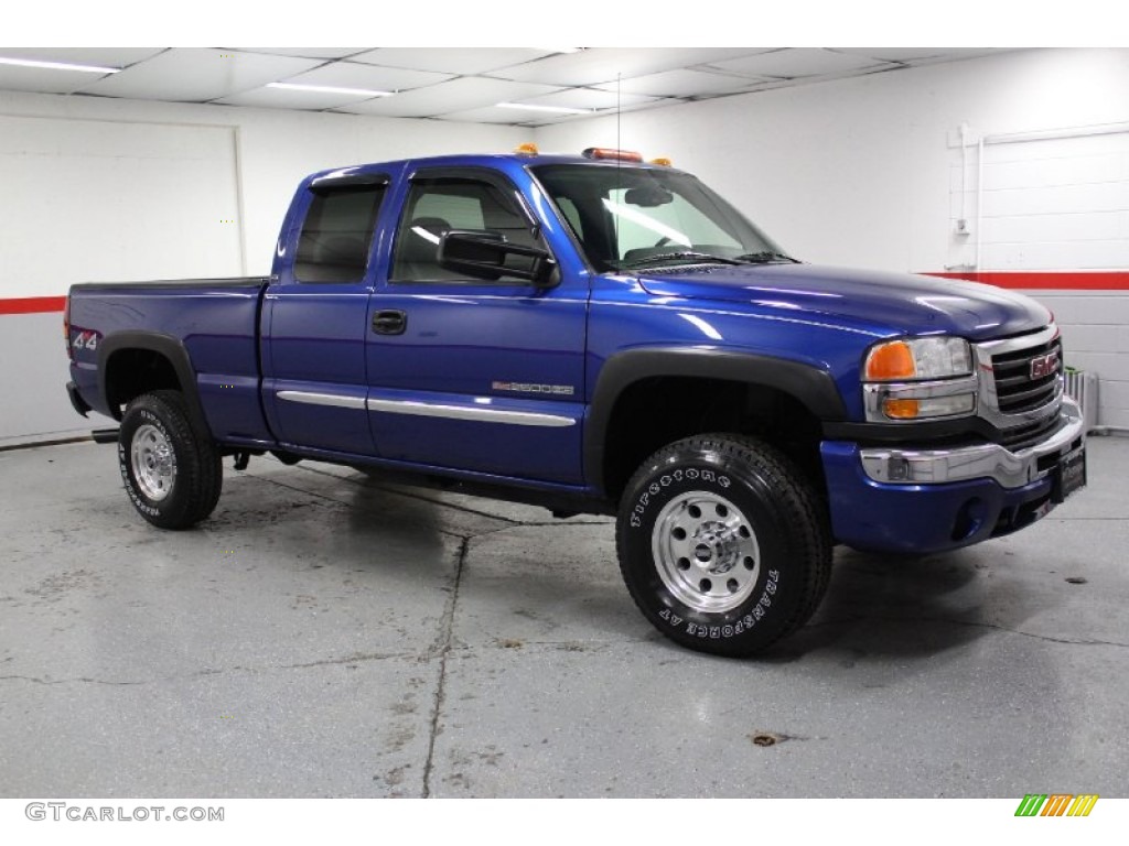Marine Blue Metallic 2004 GMC Sierra 2500HD SLE Extended Cab 4x4 Exterior Photo #73314510