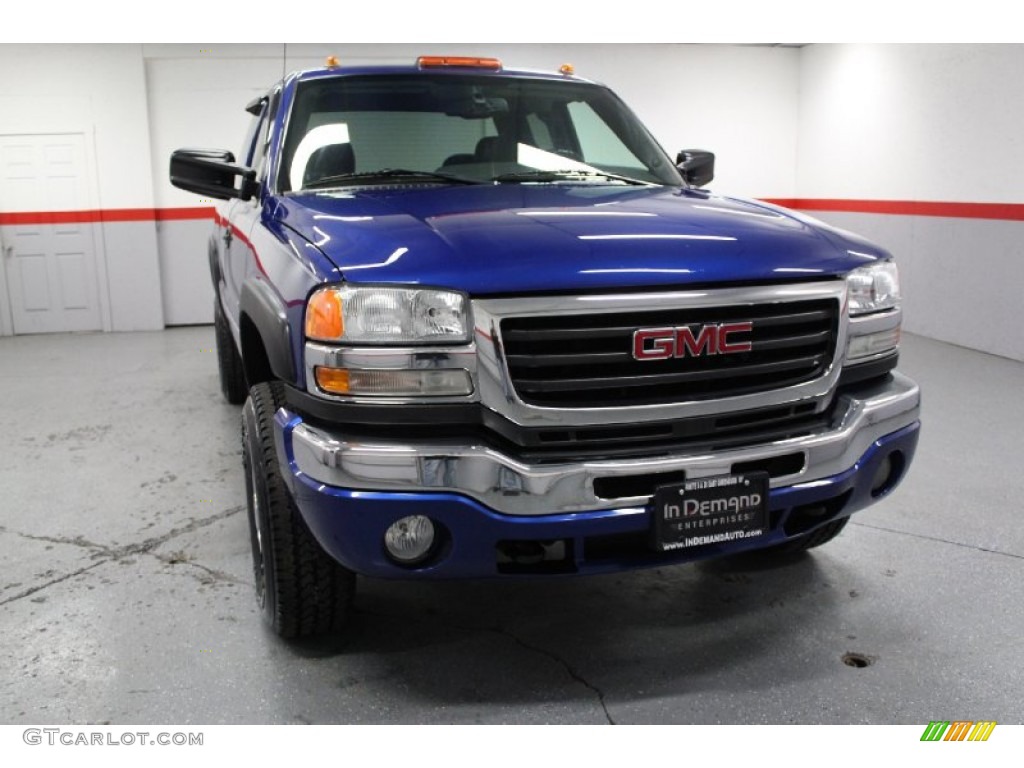 2004 Sierra 2500HD SLE Extended Cab 4x4 - Marine Blue Metallic / Pewter photo #3