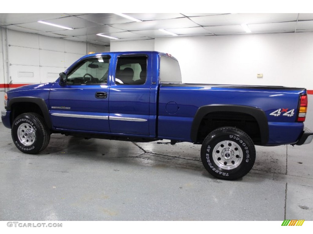 2004 Sierra 2500HD SLE Extended Cab 4x4 - Marine Blue Metallic / Pewter photo #8