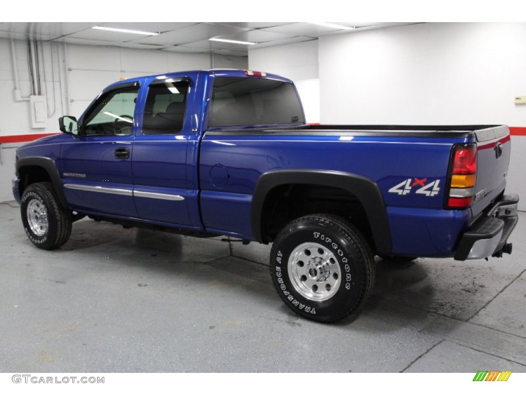 2004 Sierra 2500HD SLE Extended Cab 4x4 - Marine Blue Metallic / Pewter photo #9