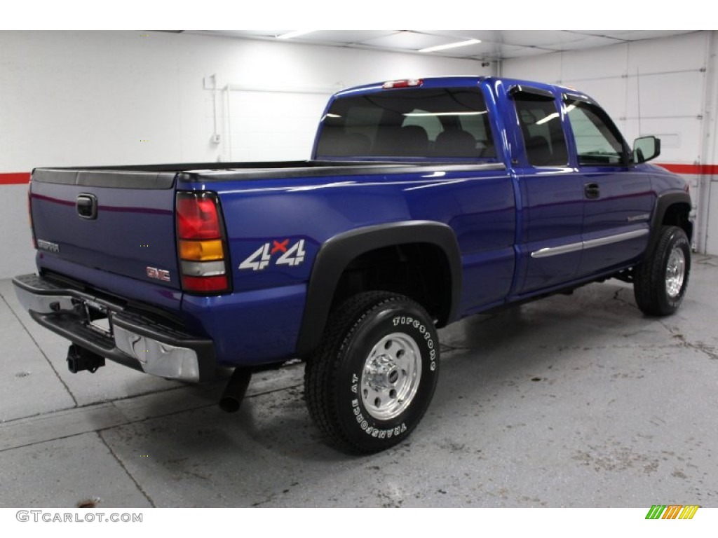 2004 Sierra 2500HD SLE Extended Cab 4x4 - Marine Blue Metallic / Pewter photo #14