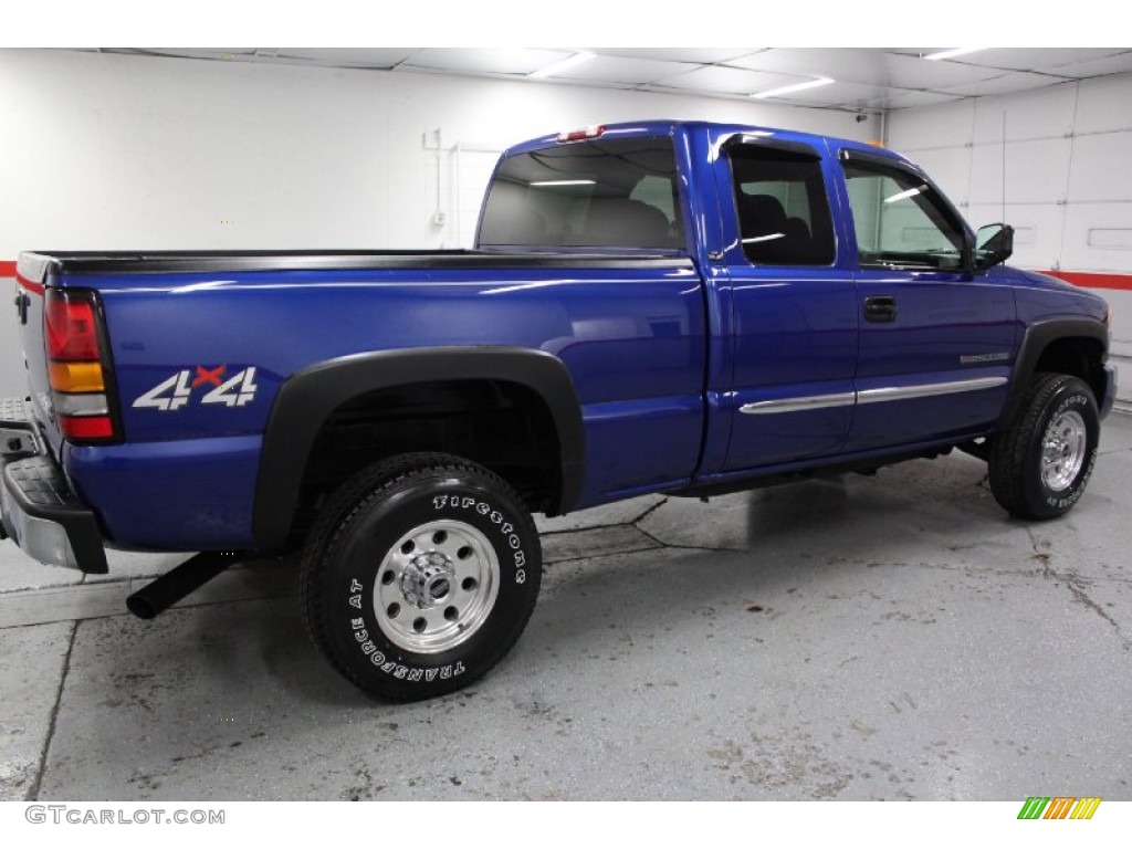 2004 Sierra 2500HD SLE Extended Cab 4x4 - Marine Blue Metallic / Pewter photo #15