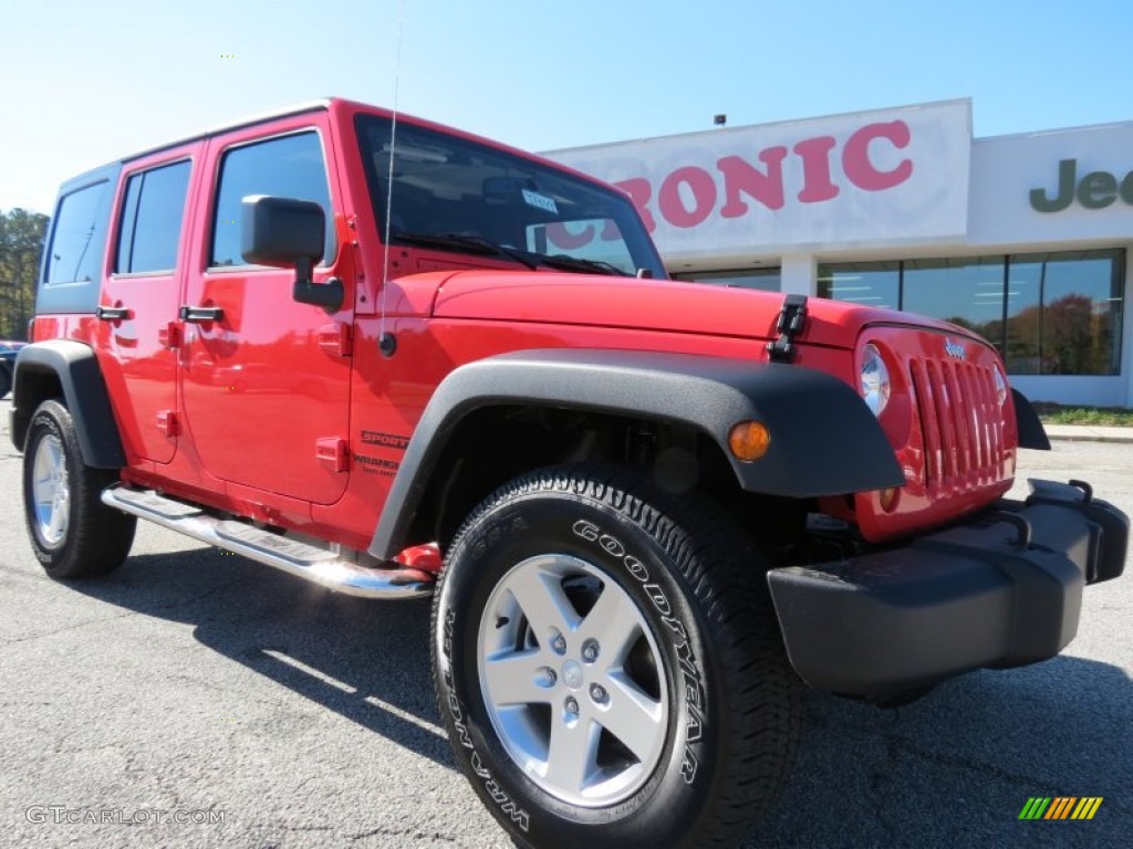 2013 Wrangler Unlimited Sport 4x4 - Deep Cherry Red Crystal Pearl / Black photo #1