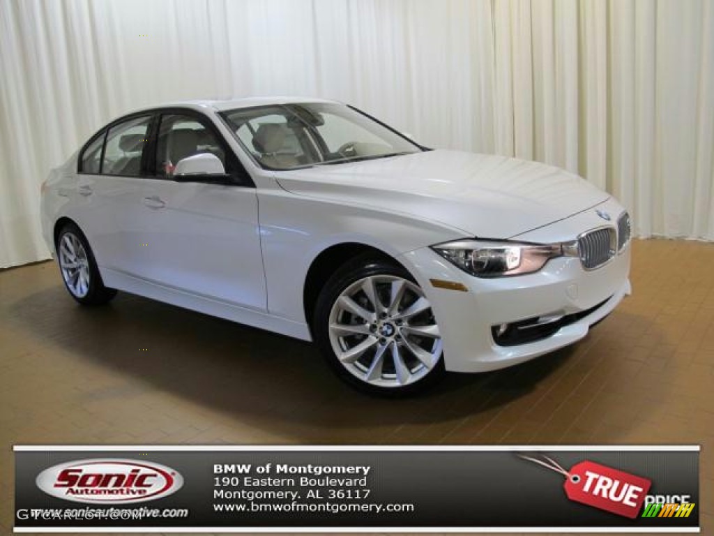 2013 3 Series 328i Sedan - Mineral White Metallic / Oyster photo #1