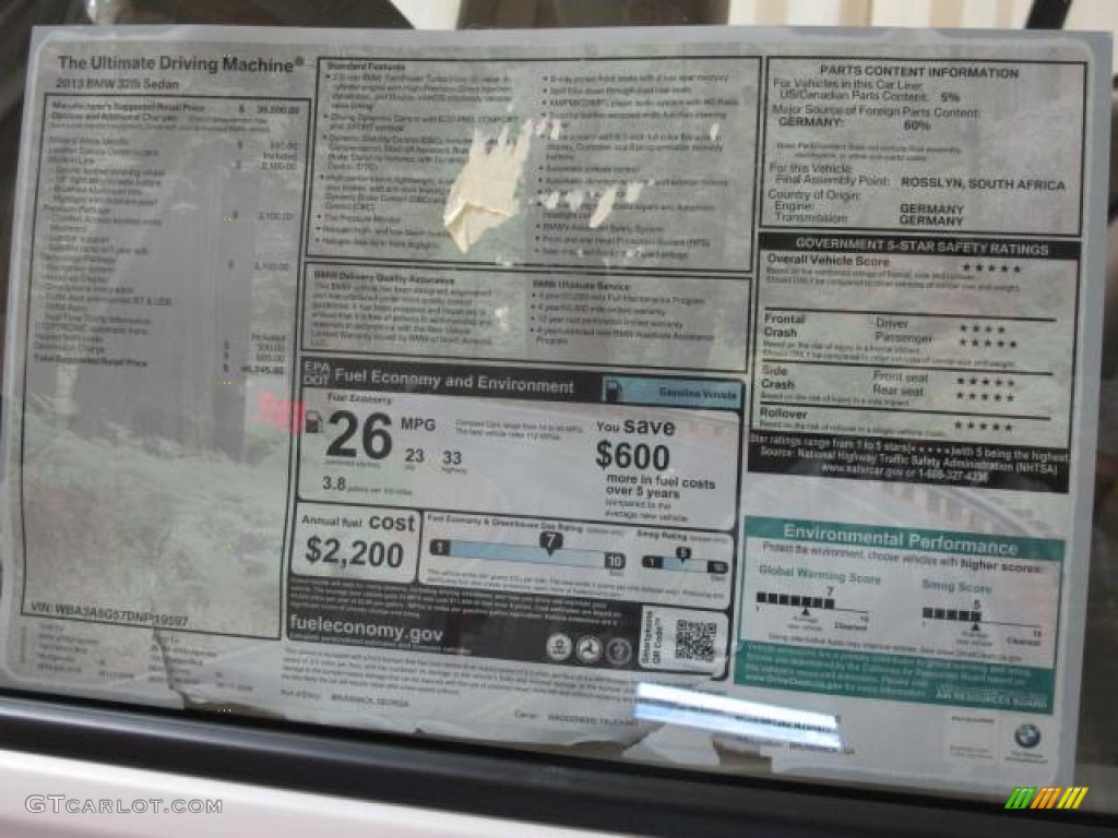 2013 3 Series 328i Sedan - Mineral White Metallic / Oyster photo #12