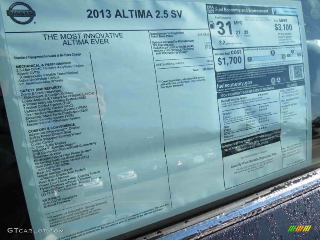 2013 Altima 2.5 SV - Metallic Slate / Charcoal photo #9