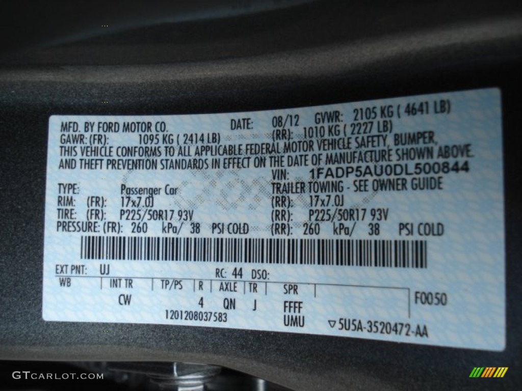 2013 C-Max Color Code UJ for Sterling Gray Photo #73327398