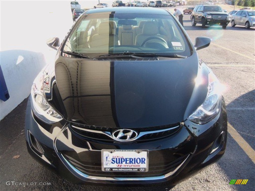 2013 Elantra GLS - Midnight Black / Beige photo #2